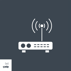 Router related vector glyph icon. Isolated on black background. Vector illustration.