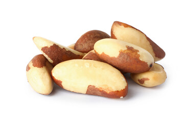 Tasty brazil nuts isolated on white background