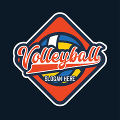 volley ball logo with text space for your slogan tag line, vector illustration