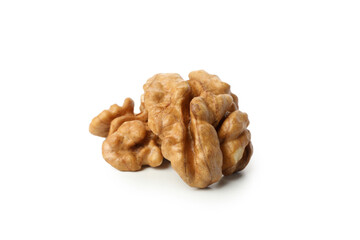 Tasty walnuts isolated on white background, close up
