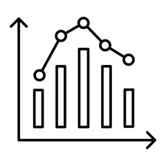 Vector Statistics Outline Icon Design