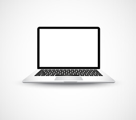 Portable computer notebook or laptop on white background. 3D vector EPS 10.