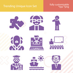 Fototapeta premium Simple set of ships related filled icons.