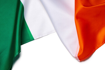 Textile national flag of Ireland close up
