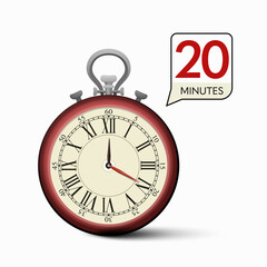 20 Minutes Stopwatch - Vector Clock - Time Measurement
