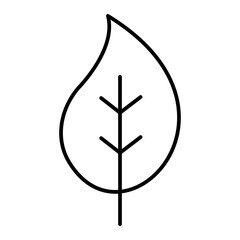 Vector Leaf Outline Icon Design