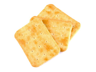 Crispy cracker isolated on white background