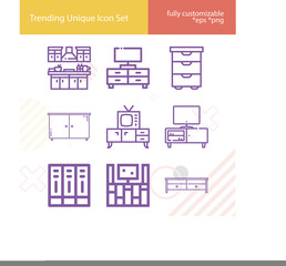 Fototapeta premium Simple set of medicine chest related lineal icons.