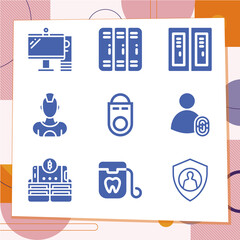 Simple set of 9 icons related to own