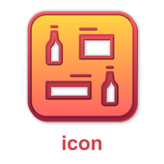 Gold Beer menu icon isolated on white background. Beer restaurant brochure. Vector.