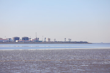 Fototapeta premium Prospect of artificial island 1 in Hebei Tangshan, Hebei Province, China