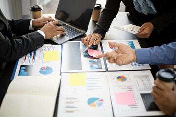 The atmosphere in the startup's meeting room was attended by three delegates to brainstorm and plan...