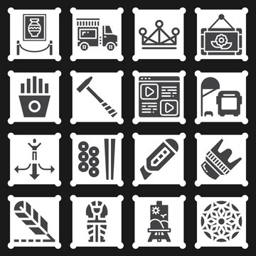 16 pack of conclusion  filled web icons set