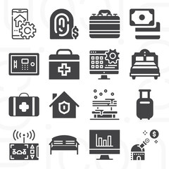 16 pack of double  filled web icons set