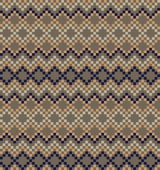 Brown Christmas Fair Isle Seamless Pattern Background