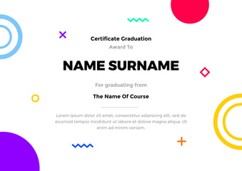 Abstract geometric certificate template design, appreciation for business and education