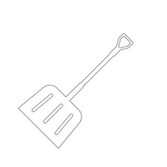 vector image of snow shovel on white isolate