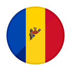 round icon with united moldova and romania flags	