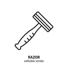 Razor line icon. Editable stroke.