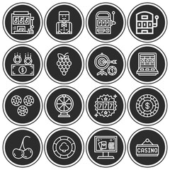 16 pack of credited  lineal web icons set