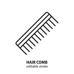 Hair comb line icon. Editable stroke.