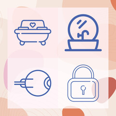 Simple set of logical related lineal icons