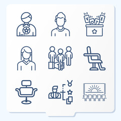 Simple set of 9 icons related to incumbent