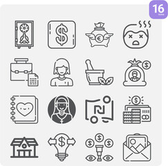 Simple set of discussion related lineal icons.