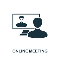 Online Meeting icon. Simple element from new normality collection. Filled monochrome Online Meeting icon for templates, infographics and banners