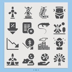Simple set of habitat related filled icons.