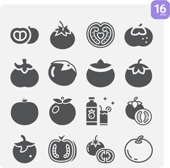 Simple set of love apple related filled icons.