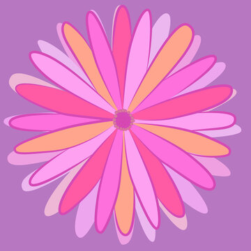 Simple doodle of a flower. Vector image of a blooming big flower.