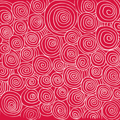 spiral background on red. Vector image of spirals.