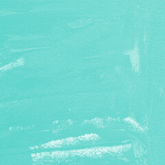 Modern contemporary acrylic background. Aqua texture made with a palette knife. Abstract painting on paper. Mess on the canvas.