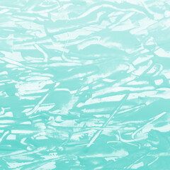 Modern contemporary acrylic background. Aqua texture made with a palette knife. Abstract painting on paper. Mess on the canvas.
