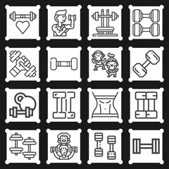 16 pack of gm  lineal web icons set