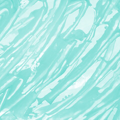 Modern contemporary acrylic background. Aqua texture made with a palette knife. Abstract painting on paper. Mess on the canvas.