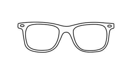 Vector Glasses Illustration, Black and White Glasses Frame