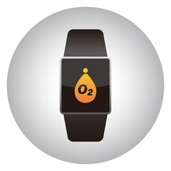 スマートウォッチのベクターイラスト　血中酸素濃度アイコン	