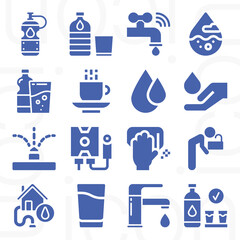 16 pack of artificial lake  filled web icons set