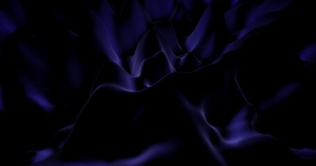 Render with a dark blue flow from a curved bumpy surface