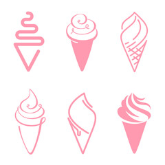 Vector logo design template. Ice cream icon set.