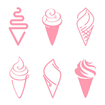 Vector logo design template. Ice cream icon set.