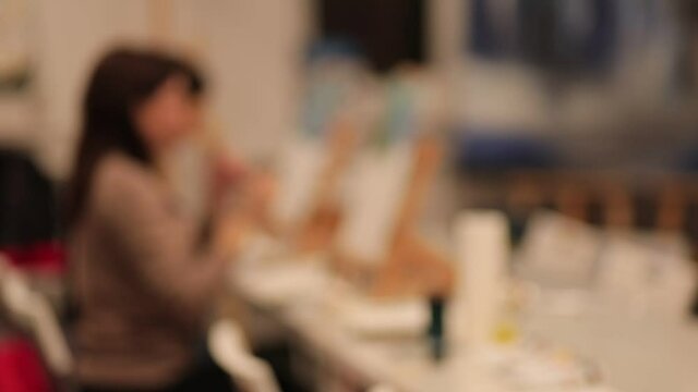 Art workshop in rasfokus. blurry background