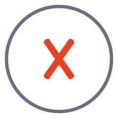 Obraz premium Grauer Kreis und rotes X Zeichen