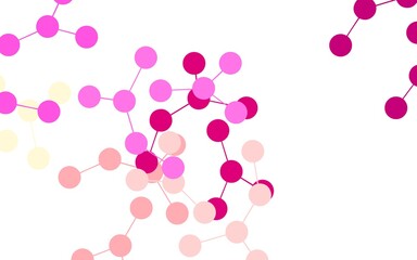 Light Pink, Yellow vector pattern with artificial intelligence network.