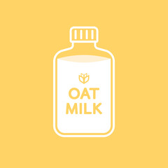 Oat milk vector. Oat milk logo design. Oat milk  doodle symbol.