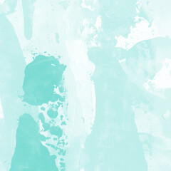 Modern contemporary acrylic background. Aqua texture made with a palette knife. Abstract painting on paper. Mess on the canvas.