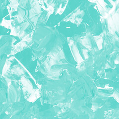 Modern contemporary acrylic background. Aqua texture made with a palette knife. Abstract painting on paper. Mess on the canvas.