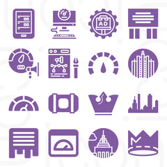 16 pack of royal house  filled web icons set